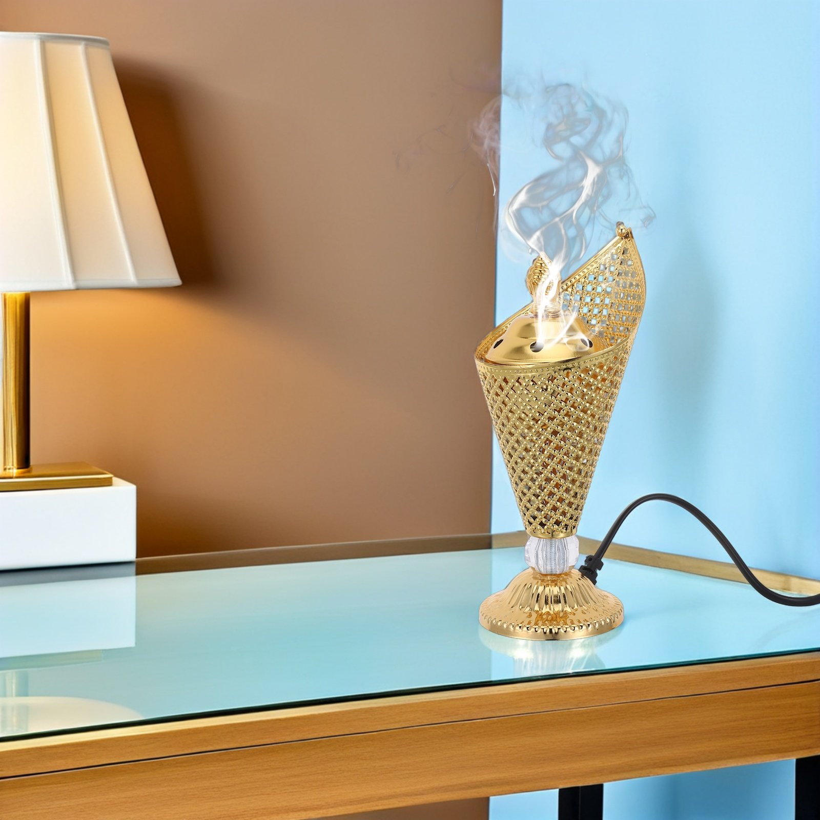 Home Fragrance Plug In - Brûleur d'encens électrique en métal de