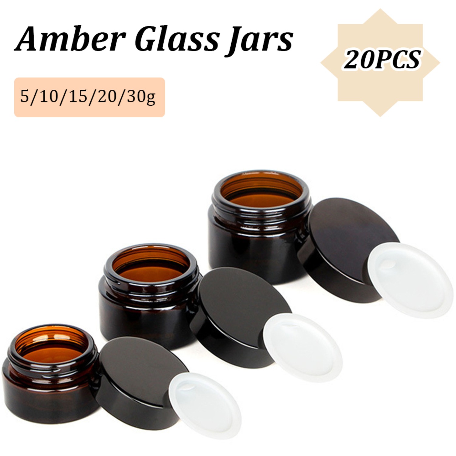 Amber Jar Candle - Petits pots en verre ambré avec