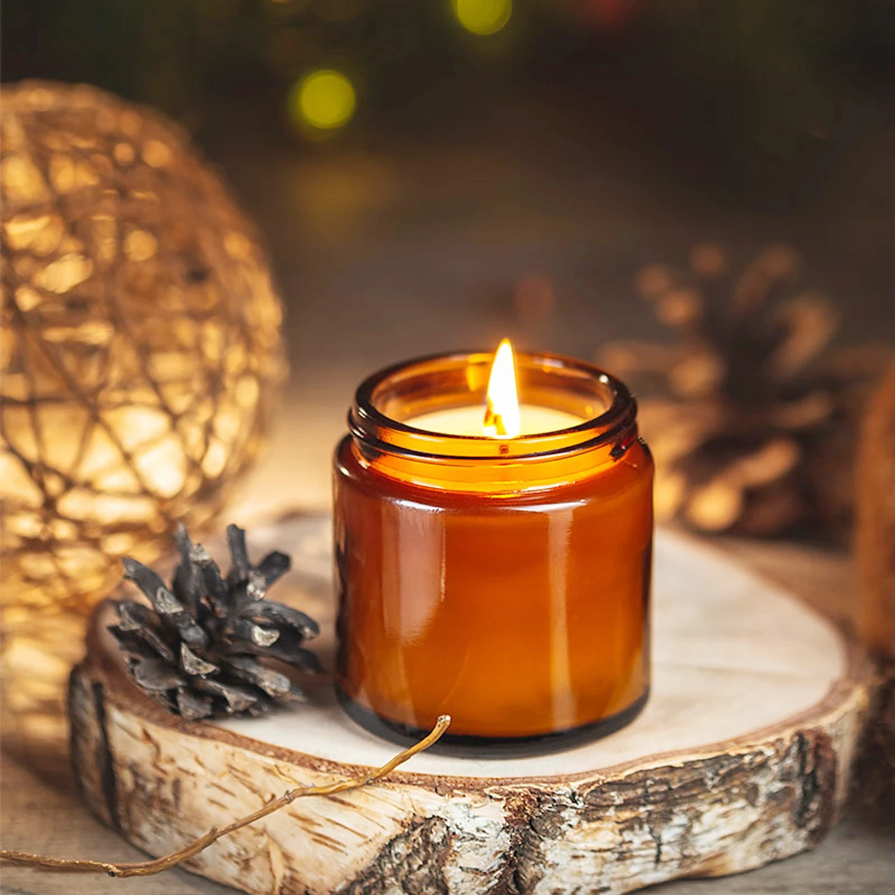 Bocaux en verre pour bougies,  - Amber Jar Candle avis et prix