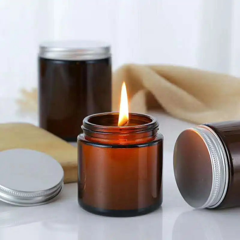Pots de bougies en verre ambré - Amber Jar Candle avis et prix