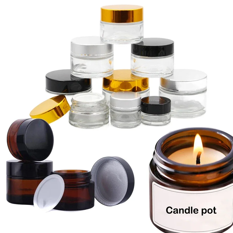 Mini pots de crème en verre ro - Amber Jar Candle avis et prix